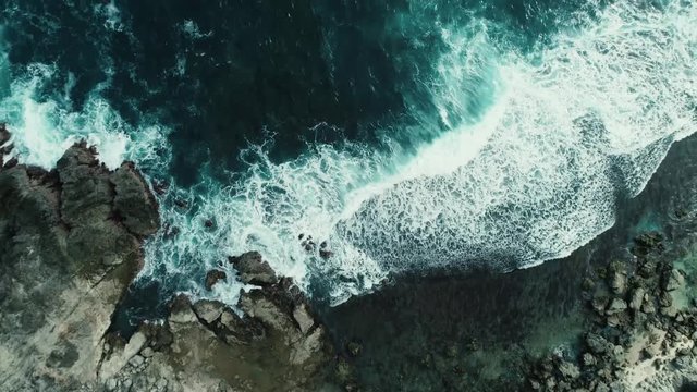 Top view of aerial footage Nampu beach, South Yogyakarta, Indonesia - March, 2018