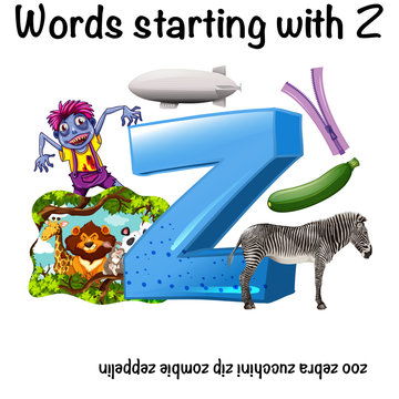 English words starting with Z