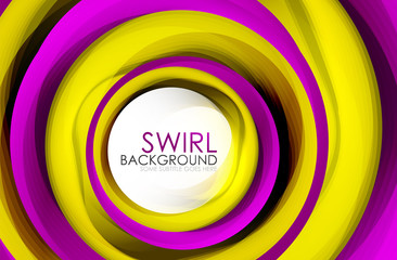 Spiral swirl flowing lines 3d vector abstract digital motion background design. Rotating concept