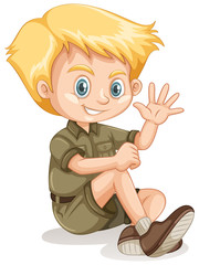 A young blonde Boy Scout