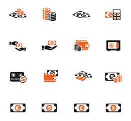 money symbols icon set