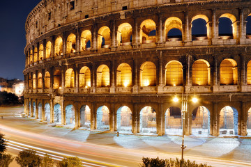 Fototapeta na wymiar Colosseum at night, Rome