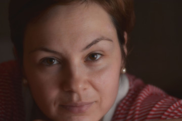 Lady with short hair