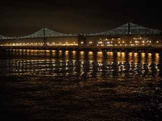 Fototapeta na wymiar San Francisco Bay Bridge at Night