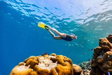 Woman snorkeling