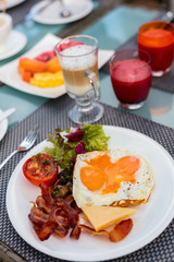 Breakfast with fried eggs