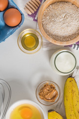 Ingredients for making pancake dough