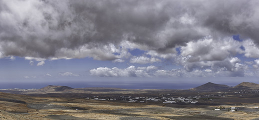 Teguise - panorama - a view from volcano - Lanzarote, Canary Islands, Spain