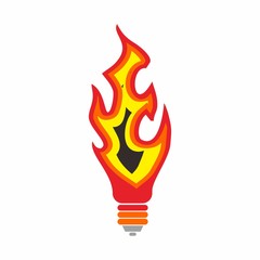 vector of fire bulb for energy