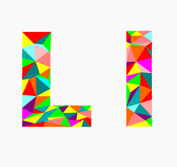  Letter L ,low poly alphabet,geometric style.Abstract vector.
