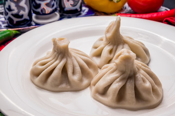 Khinkali with lamb