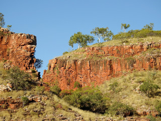 Landscape  near Kununurra, and lake Kununurra, Western Australia.
