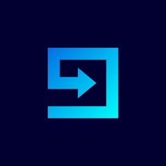 blue logo design for icon or company