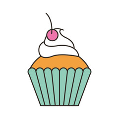 delicious cup cake icon vector illustration design