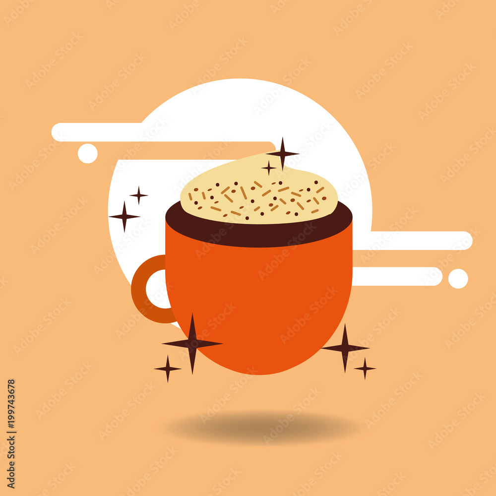 Canvas Prints espresso coffee cup cream chips vector illustration