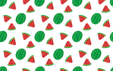 Tropical fruits seamless pattern on white background.