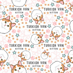 Cat Breed Collection : Seamless Pattern : Vector Illustration