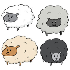 vector set of sheep