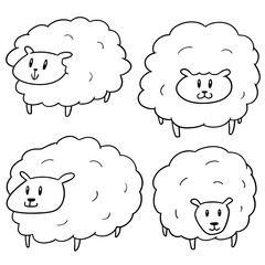 vector set of sheep