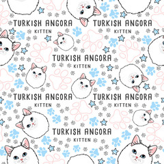 Cat Breed Collection : Seamless Pattern : Vector Illustration