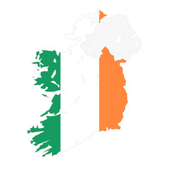 アイルランド地図と国旗