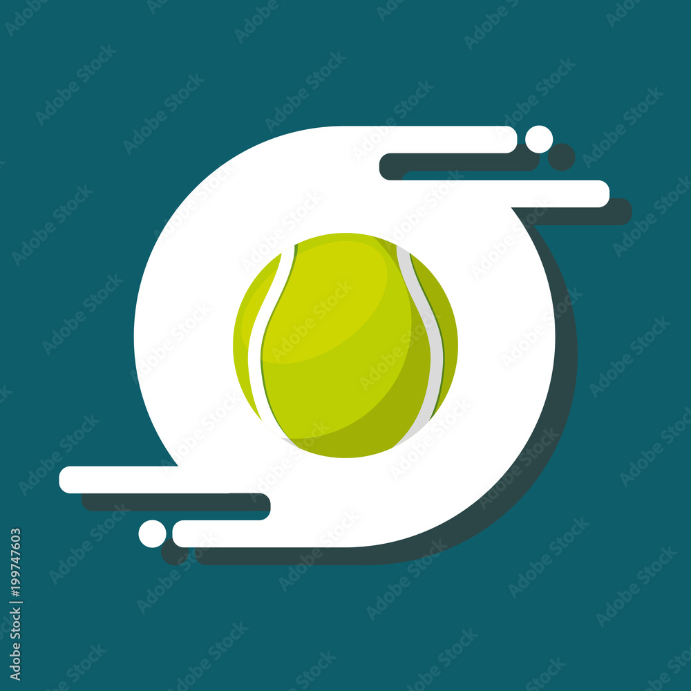 Poster tennis ball sport recreation equipment vector illustration