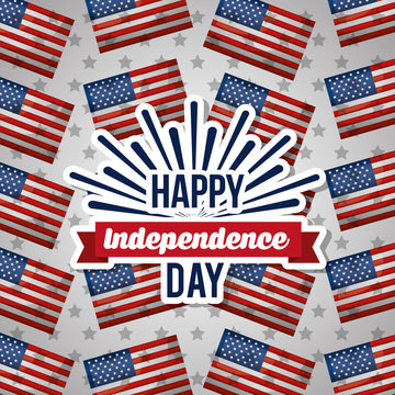 happy independence day pattern united states of america flags vector illustration
