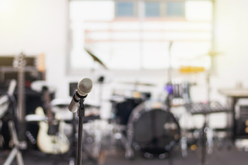 Microphone in music studio