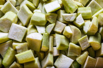 Pilled and cut vegetables