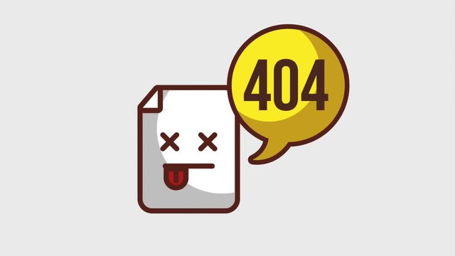 404 error page file speech bubble animation hd