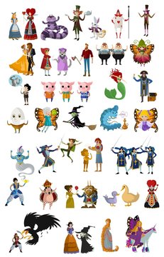 child tales characters collection Stock Vector | Adobe Stock