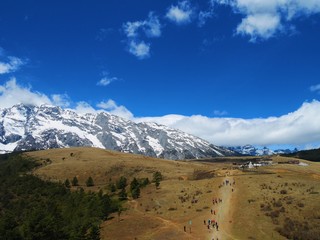 Beautiful Snow Mountains and Blue Sky