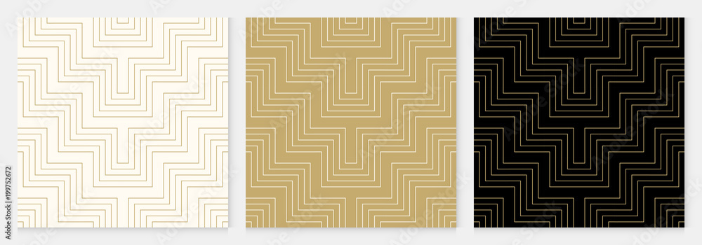 Aufkleber pattern seamless chevron abstract wave background stripe gold luxury color and line. geometric line 