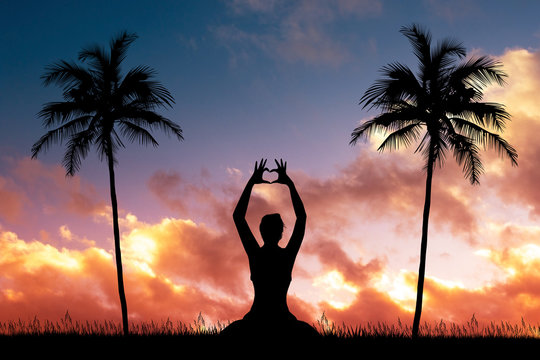 i love doing yoga to sunset