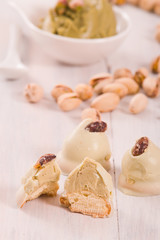 Pistachio truffles. 