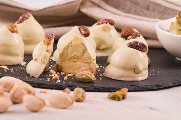 Pistachio truffles. 