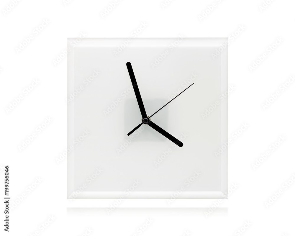 Poster modern clock isolated on white background. mirror frame in clock template. ( clipping paths )