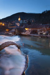 NIghtfall in Lods, Doubs,  Bourgogne-Franche-Comte, France