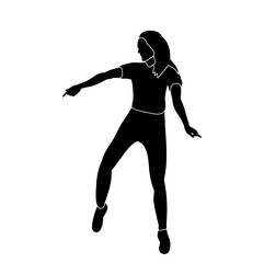 vector, isolated on a white background silhouette of a girl dancing