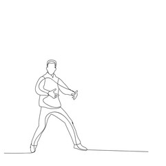 isolated sketch of man dancing