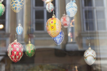 Easter scenery in a show-window of shop.