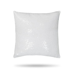 Obraz premium Fashion pillow isolated on white background. Shiny cushion for interior decor. Clipping paths object.