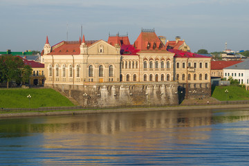 Fototapeta premium An old building close-up on an early July day. Rybinsk, Russia