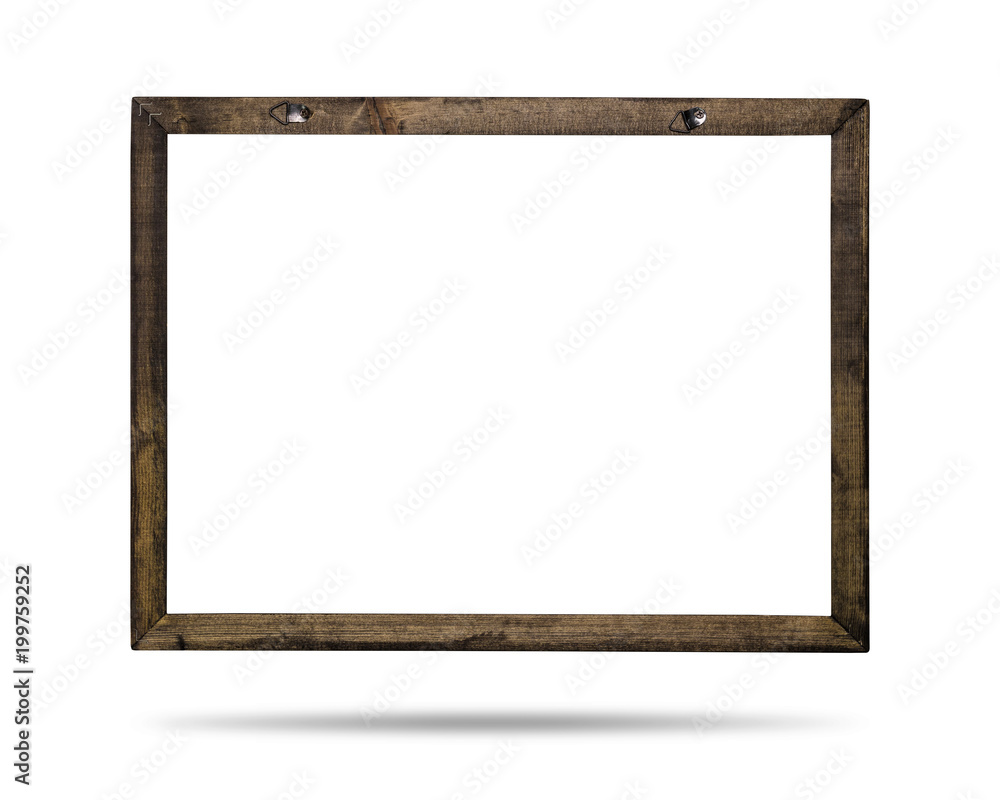 Aufkleber wooden frame isolated on white background. template of border for your design. ( clipping paths )