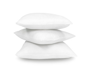 Blank pillow isolated on white background. Empty cushion for your design. Clipping paths object.