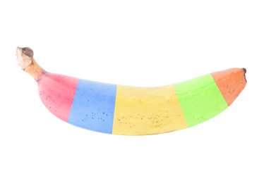 abstract banana in many colors isolated