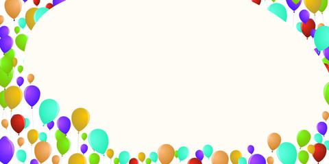 Background of flying colored balloons