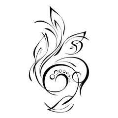 ornament 249. abstract floral pattern in black lines on a white background