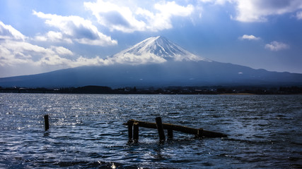 日本、世界遺産、富士山、冬、絶景、雪、感動の風景、河口湖