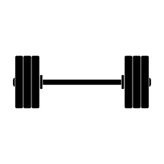 Barbell gym weights isolated vector icon on white background